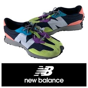New Balance 327 Kids Girls Sz 2 Sneakers Shoes Paradise Multi Color Retro